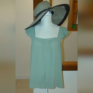 LOFT Green Square Neck Top